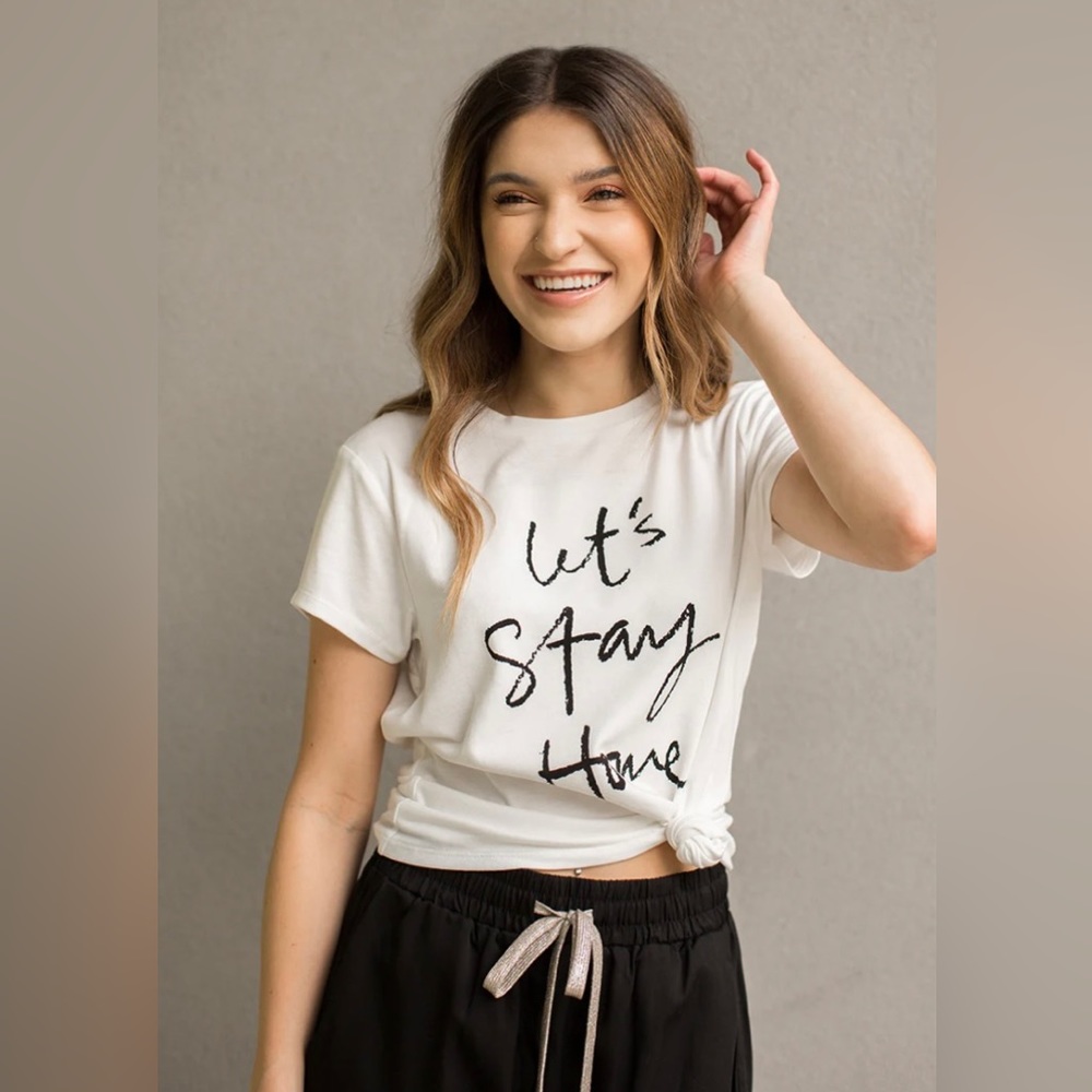 Let’s Stay Home Joyfolie Tee NWT L